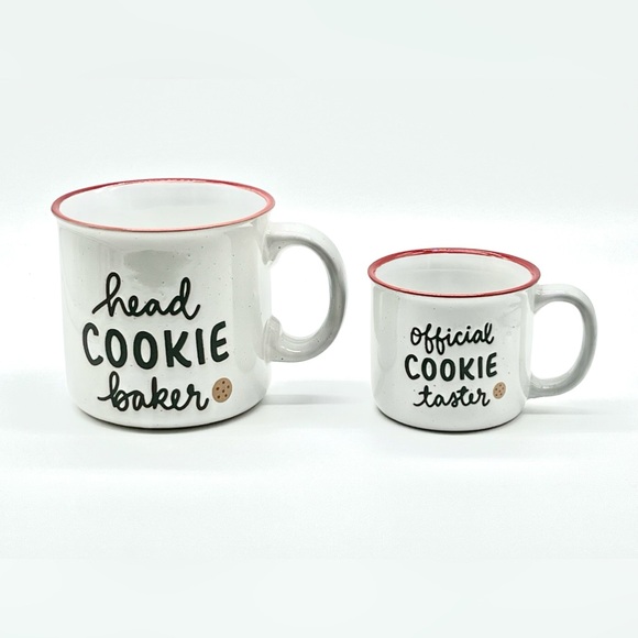 NWOT Adult & Child Dayna Lee Eccolo Head Cookie Baker, Official Taster Mug Set - Picture 3 of 12